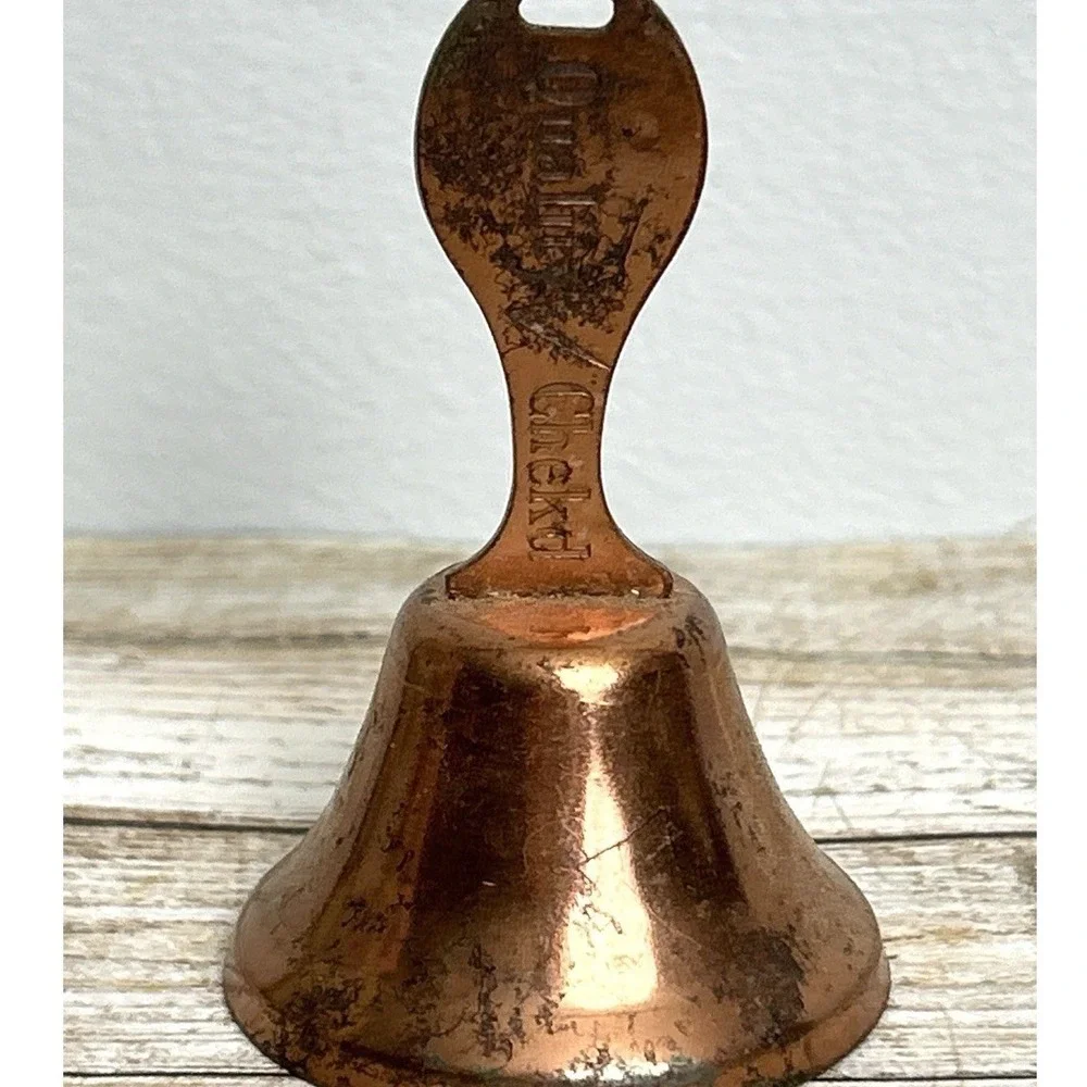 Vintage Copper Bell Give Valley Bell A Ring Quality Check Desk Bell Collectible